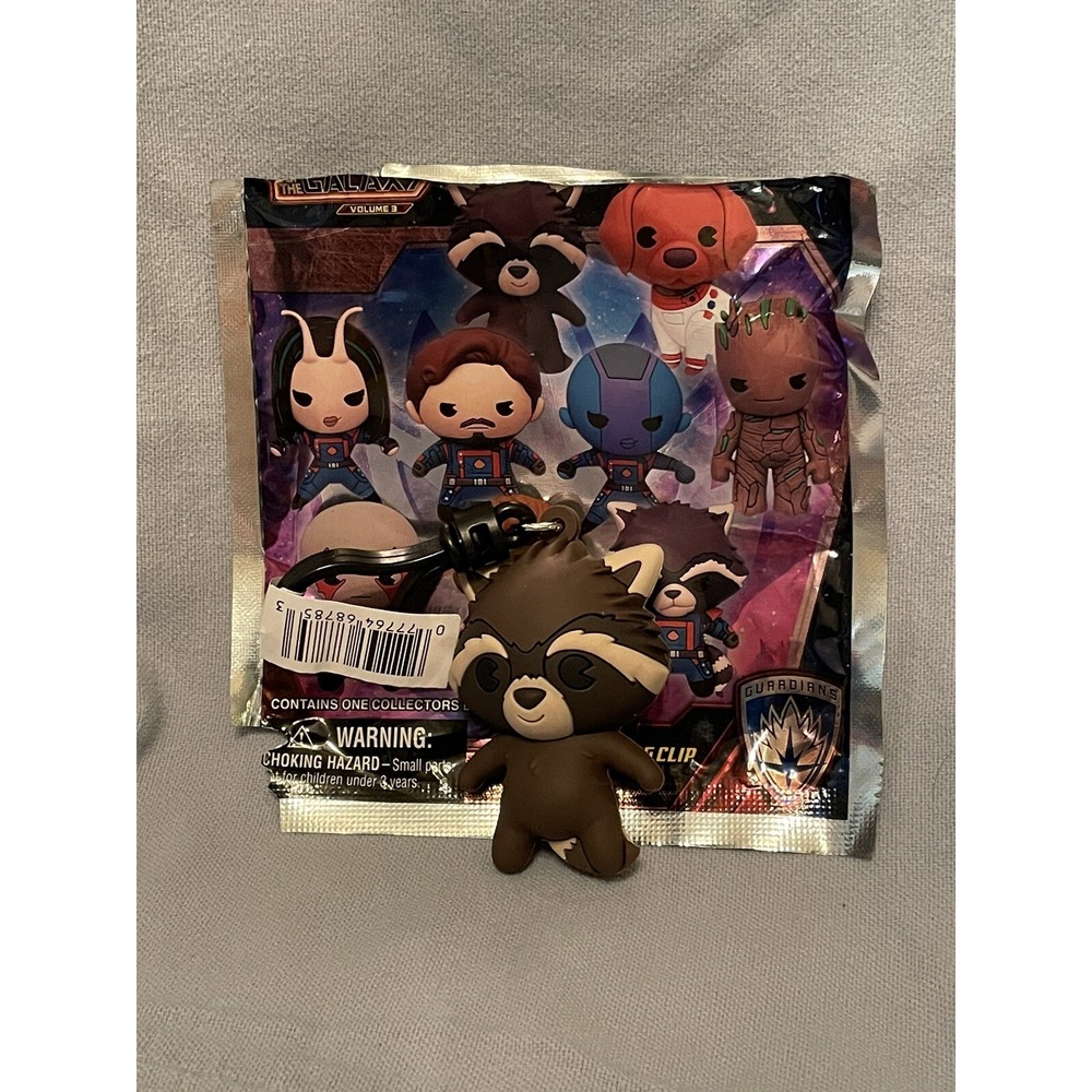 NEW Guardians of the Galaxy Vol. 3 Monogram 3D Figural Keychain Clip Baby Rocket
